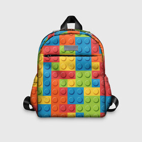 Детский рюкзак 3D с принтом Лего в Санкт-Петербурге, 100% полиэстер | лямки с регулируемой длиной, сверху петелька, чтобы рюкзак можно было повесить на вешалку. Основное отделение закрывается на молнию, как и внешний карман. Внутри дополнительный карман. По бокам два дополнительных кармашка | Тематика изображения на принте: lego | tetris | детальки | лего | разноцветные