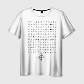 Мужская футболка 3D с принтом Зодиак в Санкт-Петербурге, 100% полиэфир | прямой крой, круглый вырез горловины, длина до линии бедер | загадки | зодиак | криптограмма | надписи | символы