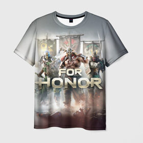 Мужская футболка 3D с принтом For honor 4 в Санкт-Петербурге, 100% полиэфир | прямой крой, круглый вырез горловины, длина до линии бедер | for honor | honor | samurai | templar | viking | vikings | викинг | крестоносец | самурай | тамплиер