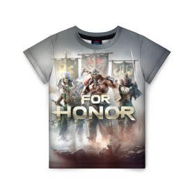 Детская футболка 3D с принтом For honor 4 в Санкт-Петербурге, 100% гипоаллергенный полиэфир | прямой крой, круглый вырез горловины, длина до линии бедер, чуть спущенное плечо, ткань немного тянется | for honor | honor | samurai | templar | viking | vikings | викинг | крестоносец | самурай | тамплиер