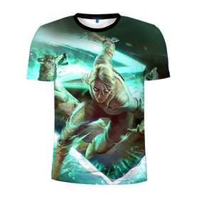 Мужская футболка 3D спортивная с принтом Цири в Санкт-Петербурге, 100% полиэстер с улучшенными характеристиками | приталенный силуэт, круглая горловина, широкие плечи, сужается к линии бедра | gwent | witcher | ведьмак | гвинт | геральт | цири