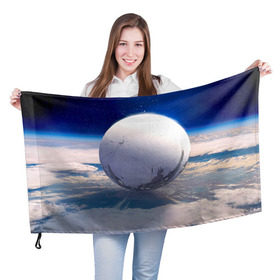 Флаг 3D с принтом Destiny 3 в Санкт-Петербурге, 100% полиэстер | плотность ткани — 95 г/м2, размер — 67 х 109 см. Принт наносится с одной стороны | destiny | дестени | дэстэни | космос