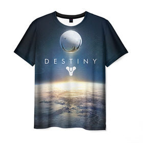 Мужская футболка 3D с принтом Destiny 11 в Санкт-Петербурге, 100% полиэфир | прямой крой, круглый вырез горловины, длина до линии бедер | destiny | дестени | дэстэни | космос