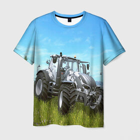 Мужская футболка 3D с принтом Farming simulator 1 в Санкт-Петербурге, 100% полиэфир | прямой крой, круглый вырез горловины, длина до линии бедер | farming | simulator | трактор | фермер