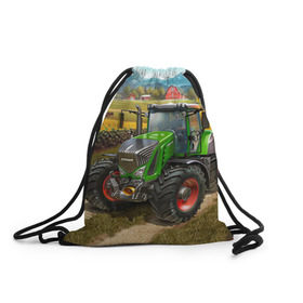 Рюкзак-мешок 3D с принтом Farming simulator 2 в Санкт-Петербурге, 100% полиэстер | плотность ткани — 200 г/м2, размер — 35 х 45 см; лямки — толстые шнурки, застежка на шнуровке, без карманов и подкладки | farming | simulator | трактор | фермер