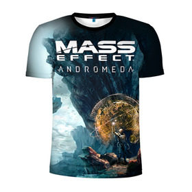 Мужская футболка 3D спортивная с принтом ME Andromeda 2 в Санкт-Петербурге, 100% полиэстер с улучшенными характеристиками | приталенный силуэт, круглая горловина, широкие плечи, сужается к линии бедра | Тематика изображения на принте: andromeda | effect | андромеда | массб эффект | эфект