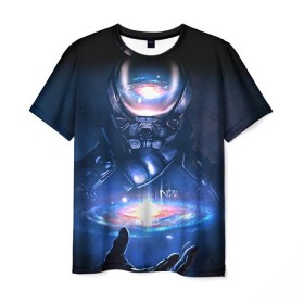 Мужская футболка 3D с принтом ME Andromeda 3 в Санкт-Петербурге, 100% полиэфир | прямой крой, круглый вырез горловины, длина до линии бедер | andromeda | effect | андромеда | массб эффект | эфект
