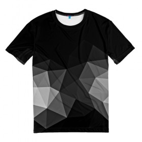 Мужская футболка 3D с принтом Abstract gray в Санкт-Петербурге, 100% полиэфир | прямой крой, круглый вырез горловины, длина до линии бедер | abstraction | абстракция | геометрия | грани | изгиб | линии | полигоны | полосы | постель | розовый | сочетания | текстура | треугольники