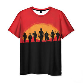 Мужская футболка 3D с принтом Red Dead Redemption 2 в Санкт-Петербурге, 100% полиэфир | прямой крой, круглый вырез горловины, длина до линии бедер | rdr | red dead redemption 2