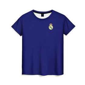 Женская футболка 3D с принтом Реал Мадрид в Санкт-Петербурге, 100% полиэфир ( синтетическое хлопкоподобное полотно) | прямой крой, круглый вырез горловины, длина до линии бедер | madrid | real | королевский клуб | мадрид | примера | реал | футбол | чемпионат испании