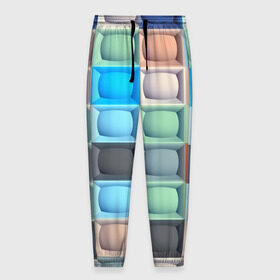 Мужские брюки 3D с принтом Квадратики в Санкт-Петербурге, 100% полиэстер | манжеты по низу, эластичный пояс регулируется шнурком, по бокам два кармана без застежек, внутренняя часть кармана из мелкой сетки | квадраты | текстуры | фигуры