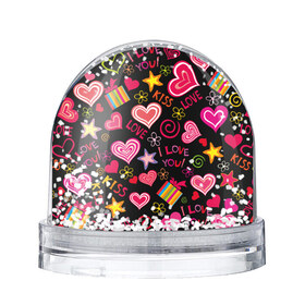 Водяной шар с принтом Love в Санкт-Петербурге, Пластик | Изображение внутри шара печатается на глянцевой фотобумаге с двух сторон | kiss | love | звезды | любовь | подарок | поцелуй | сердце | цветы