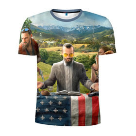 Мужская футболка 3D спортивная с принтом Far Cry 5 в Санкт-Петербурге, 100% полиэстер с улучшенными характеристиками | приталенный силуэт, круглая горловина, широкие плечи, сужается к линии бедра | farcry | фар край | фаркрай