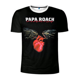 Мужская футболка 3D спортивная с принтом Paparoach 11 в Санкт-Петербурге, 100% полиэстер с улучшенными характеристиками | приталенный силуэт, круглая горловина, широкие плечи, сужается к линии бедра | 