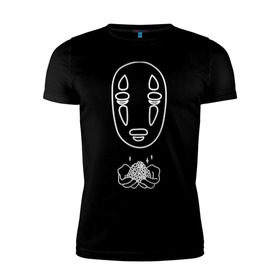 Мужская футболка премиум с принтом безликий в Санкт-Петербурге, 92% хлопок, 8% лайкра | приталенный силуэт, круглый вырез ворота, длина до линии бедра, короткий рукав | anime | ghost | унесённые призраками