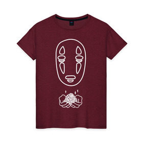 Женская футболка хлопок с принтом безликий в Санкт-Петербурге, 100% хлопок | прямой крой, круглый вырез горловины, длина до линии бедер, слегка спущенное плечо | anime | ghost | унесённые призраками