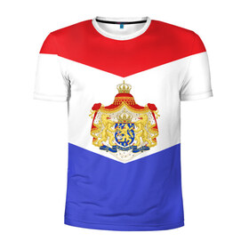 Мужская футболка 3D спортивная с принтом Флаг и герб Голландии в Санкт-Петербурге, 100% полиэстер с улучшенными характеристиками | приталенный силуэт, круглая горловина, широкие плечи, сужается к линии бедра | амстердам | голландия | европа