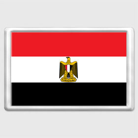 Магнит 45*70 с принтом Флаг и герб Египта в Санкт-Петербурге, Пластик | Размер: 78*52 мм; Размер печати: 70*45 | символ страна