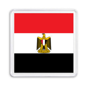 Магнит 55*55 с принтом Флаг и герб Египта в Санкт-Петербурге, Пластик | Размер: 65*65 мм; Размер печати: 55*55 мм | символ страна