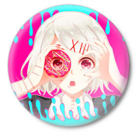 Значок с принтом Juuzou Suzuya в Санкт-Петербурге,  металл | круглая форма, металлическая застежка в виде булавки | anime | ghoul | tokyo | tokyo ghoul | гуль | джузо сузуя