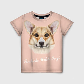 Детская футболка 3D с принтом Корги в Санкт-Петербурге, 100% гипоаллергенный полиэфир | прямой крой, круглый вырез горловины, длина до линии бедер, чуть спущенное плечо, ткань немного тянется | вельш корги | как в рекламе | коржик | пемброк | собака | щенок