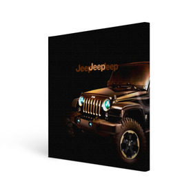 Холст квадратный с принтом Jeep в Санкт-Петербурге, 100% ПВХ |  | brand | car | chrysler | jeep | logo | usa | автомобиль | джип | крайслер | логотип | марка | сша