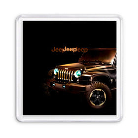 Магнит 55*55 с принтом Jeep в Санкт-Петербурге, Пластик | Размер: 65*65 мм; Размер печати: 55*55 мм | Тематика изображения на принте: brand | car | chrysler | jeep | logo | usa | автомобиль | джип | крайслер | логотип | марка | сша