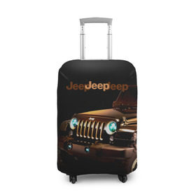 Чехол для чемодана 3D с принтом Jeep в Санкт-Петербурге, 86% полиэфир, 14% спандекс | двустороннее нанесение принта, прорези для ручек и колес | brand | car | chrysler | jeep | logo | usa | автомобиль | джип | крайслер | логотип | марка | сша