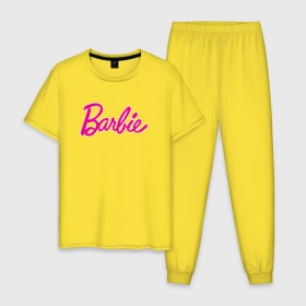 Мужская пижама хлопок с принтом Барби 3 в Санкт-Петербурге, 100% хлопок | брюки и футболка прямого кроя, без карманов, на брюках мягкая резинка на поясе и по низу штанин
 | barbie | барби | девочка | девушка | кукла