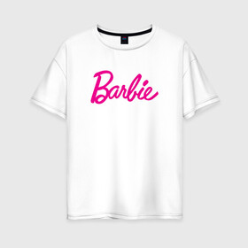 Женская футболка хлопок Oversize с принтом Барби 3 в Санкт-Петербурге, 100% хлопок | свободный крой, круглый ворот, спущенный рукав, длина до линии бедер
 | barbie | барби | девочка | девушка | кукла