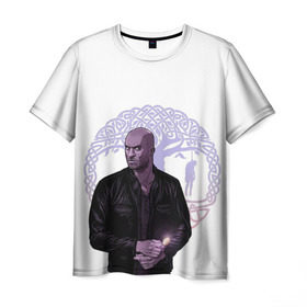 Мужская футболка 3D с принтом Тень в Санкт-Петербурге, 100% полиэфир | прямой крой, круглый вырез горловины, длина до линии бедер | Тематика изображения на принте: shadow moon | американские боги | тень лун