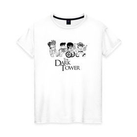 Женская футболка хлопок с принтом The Dark Tower в Санкт-Петербурге, 100% хлопок | прямой крой, круглый вырез горловины, длина до линии бедер, слегка спущенное плечо | the dark tower | стивен кинг | стрелок | темная башня