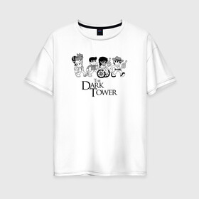 Женская футболка хлопок Oversize с принтом The Dark Tower в Санкт-Петербурге, 100% хлопок | свободный крой, круглый ворот, спущенный рукав, длина до линии бедер
 | the dark tower | стивен кинг | стрелок | темная башня