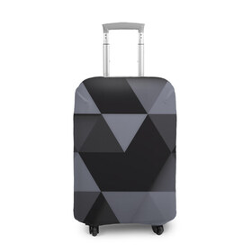 Чехол для чемодана 3D с принтом Геометрия в Санкт-Петербурге, 86% полиэфир, 14% спандекс | двустороннее нанесение принта, прорези для ручек и колес | 3d | abstract | gray | lowpoly | polygon | triangle | абстракция | геометрия | полигоны | треугольники