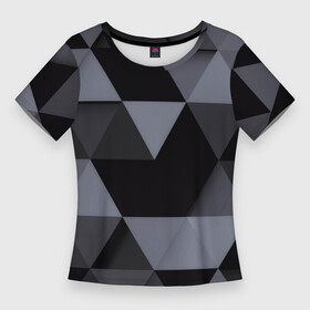 Женская футболка 3D Slim с принтом Геометрия в Санкт-Петербурге,  |  | Тематика изображения на принте: 3d | abstract | gray | lowpoly | polygon | triangle | абстракция | геометрия | полигоны | треугольники