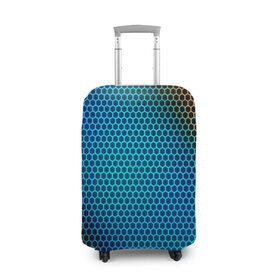 Чехол для чемодана 3D с принтом object grid в Санкт-Петербурге, 86% полиэфир, 14% спандекс | двустороннее нанесение принта, прорези для ручек и колес | dot | абстракция | метал | сетка | текстура