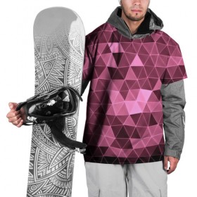Накидка на куртку 3D с принтом Розовые треугольники в Санкт-Петербурге, 100% полиэстер |  | Тематика изображения на принте: abstract | gray | lowpoly | polygon | triangle | абстракция | геометрия | полигоны | треугольники