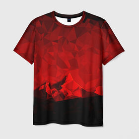 Мужская футболка 3D с принтом crystal abstract в Санкт-Петербурге, 100% полиэфир | прямой крой, круглый вырез горловины, длина до линии бедер | abstract | gray | lowpoly | polygon | triangle | абстракция | геометрия | полигоны | треугольники