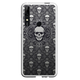 Чехол для Honor P Smart Z с принтом Black Milk - Skulls - Черепа в Санкт-Петербурге, Силикон | Область печати: задняя сторона чехла, без боковых панелей | black milk | metall | pattern | rock | skulls | патерн | узор | череп | черепа | черная