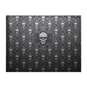 Обложка для студенческого билета с принтом Black Milk - Skulls - Черепа в Санкт-Петербурге, натуральная кожа | Размер: 11*8 см; Печать на всей внешней стороне | black milk | metall | pattern | rock | skulls | патерн | узор | череп | черепа | черная