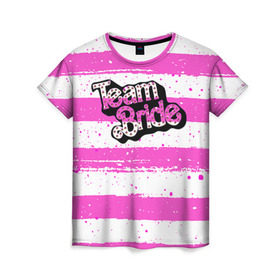 Женская футболка 3D с принтом Team Bride Барби в Санкт-Петербурге, 100% полиэфир ( синтетическое хлопкоподобное полотно) | прямой крой, круглый вырез горловины, длина до линии бедер | badgirl | barbie | beach party | beaches | bride | crew | girl | girlfriends | henparty | pink | power | princess | real girls | superbride | team | девичник | для влюбленных | для подруг | замуж | море | невеста | отдых | пляж | пляжная вечеринка | подру
