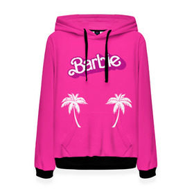 Женская толстовка 3D с принтом Barbie пальмы в Санкт-Петербурге, 100% полиэстер  | двухслойный капюшон со шнурком для регулировки, мягкие манжеты на рукавах и по низу толстовки, спереди карман-кенгуру с мягким внутренним слоем. | badgirl | barbie | beach party | beaches | bride | crew | girl | girlfriends | henparty | pink | power | princess | real girls | superbride | team | девичник | для влюбленных | для подруг | замуж | море | невеста | отдых | пляж | пляжная вечеринка | подру