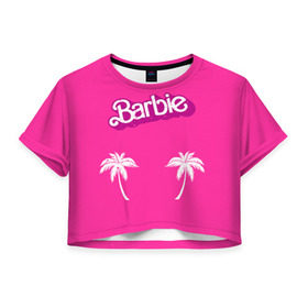 Женская футболка 3D укороченная с принтом Barbie пальмы в Санкт-Петербурге, 100% полиэстер | круглая горловина, длина футболки до линии талии, рукава с отворотами | badgirl | barbie | beach party | beaches | bride | crew | girl | girlfriends | henparty | pink | power | princess | real girls | superbride | team | девичник | для влюбленных | для подруг | замуж | море | невеста | отдых | пляж | пляжная вечеринка | подру