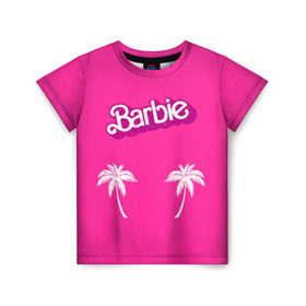 Детская футболка 3D с принтом Barbie пальмы в Санкт-Петербурге, 100% гипоаллергенный полиэфир | прямой крой, круглый вырез горловины, длина до линии бедер, чуть спущенное плечо, ткань немного тянется | badgirl | barbie | beach party | beaches | bride | crew | girl | girlfriends | henparty | pink | power | princess | real girls | superbride | team | девичник | для влюбленных | для подруг | замуж | море | невеста | отдых | пляж | пляжная вечеринка | подру