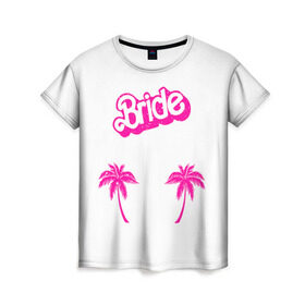 Женская футболка 3D с принтом Bride пальмы в Санкт-Петербурге, 100% полиэфир ( синтетическое хлопкоподобное полотно) | прямой крой, круглый вырез горловины, длина до линии бедер | Тематика изображения на принте: badgirl | barbie | beach party | beaches | bride | crew | girl | girlfriends | henparty | pink | power | princess | real girls | superbride | team | девичник | для влюбленных | для подруг | замуж | море | невеста | отдых | пляж | пляжная вечеринка | подру
