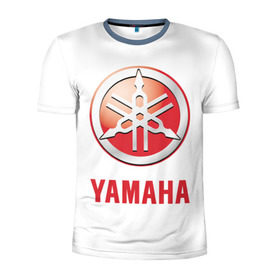 Мужская футболка 3D спортивная с принтом Yamaha в Санкт-Петербурге, 100% полиэстер с улучшенными характеристиками | приталенный силуэт, круглая горловина, широкие плечи, сужается к линии бедра | brand | car | japanese | logo | motorcycle | sign | yamaha | автомобиль | знак | логотип | марка | мотоцикл | ямаха | японская