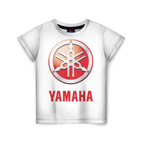 Детская футболка 3D с принтом Yamaha в Санкт-Петербурге, 100% гипоаллергенный полиэфир | прямой крой, круглый вырез горловины, длина до линии бедер, чуть спущенное плечо, ткань немного тянется | brand | car | japanese | logo | motorcycle | sign | yamaha | автомобиль | знак | логотип | марка | мотоцикл | ямаха | японская