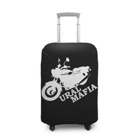 Чехол для чемодана 3D с принтом Ural mafia в Санкт-Петербурге, 86% полиэфир, 14% спандекс | двустороннее нанесение принта, прорези для ручек и колес | brand | logo | motorcycle | sign | ural mafia | знак | логотип | марка | мафия | мотоцикл | урал