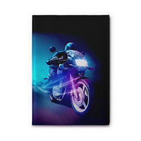 Обложка для автодокументов с принтом Мотоциклист в Санкт-Петербурге, натуральная кожа |  размер 19,9*13 см; внутри 4 больших “конверта” для документов и один маленький отдел — туда идеально встанут права | Тематика изображения на принте: city | light | motocross | motorcycle | motorcyclist | night | silhouette | speed | город | мотокросс | мотоцикл | мотоциклист | ночь | свет | силуэт | скорость