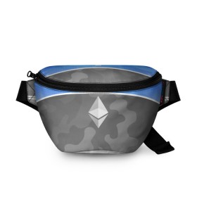 Поясная сумка 3D с принтом Black Milk Ethereum - Эфириум в Санкт-Петербурге, 100% полиэстер | плотная ткань, ремень с регулируемой длиной, внутри несколько карманов для мелочей, основное отделение и карман с обратной стороны сумки застегиваются на молнию | black milk | ethereum | etherium | litecoin | крипта | крипто | криптовалюта | лайткоин | майнер | майнинг | эфир